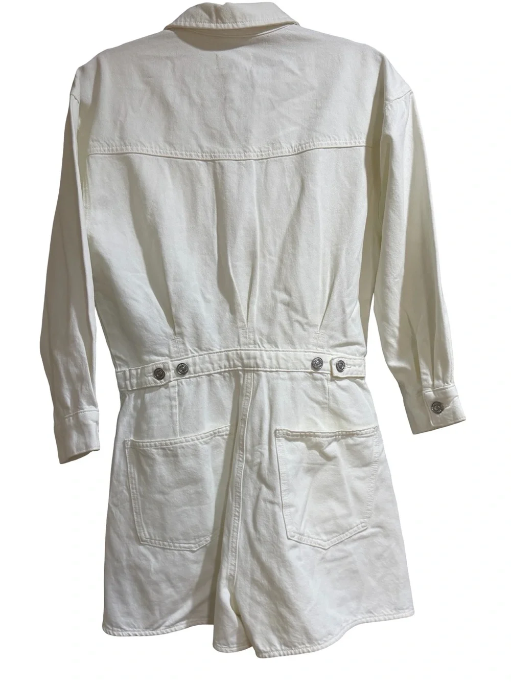 🤍 7 For All‎ Mankind Surplus White Romper Size Medium Utility Short Jumpsuit